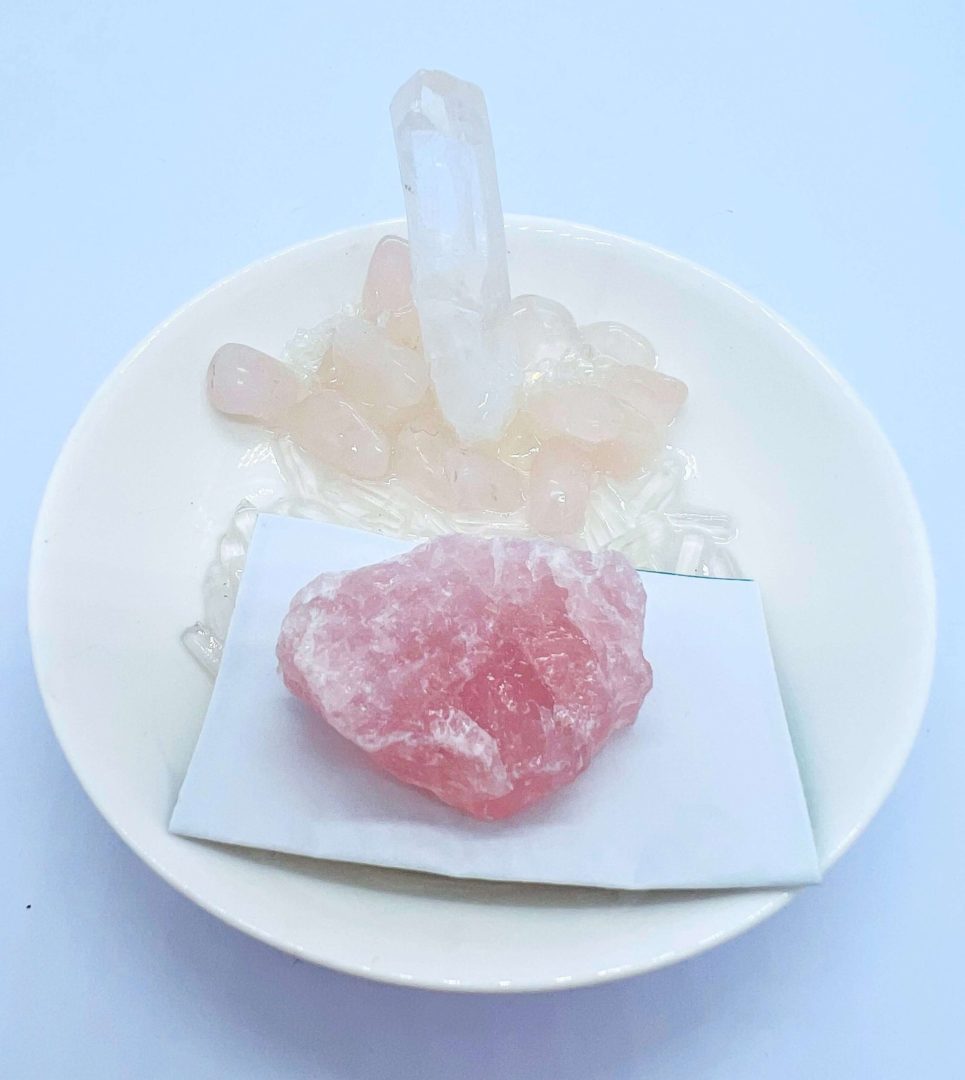 Rose quartz Crystal Wish Plate