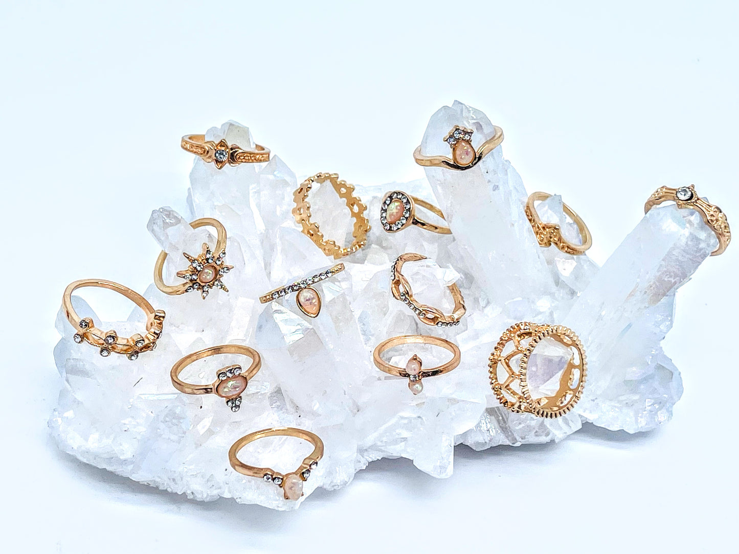 Rings set Gold Colour Metal A14 (14 Rings)